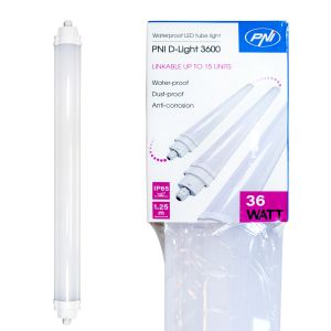 Corp de iluminat liniar cu LED PNI D-Light 3600, 36W, 6500k, etans IP65, cu protectie la apa, praf si coroziune, pentru 