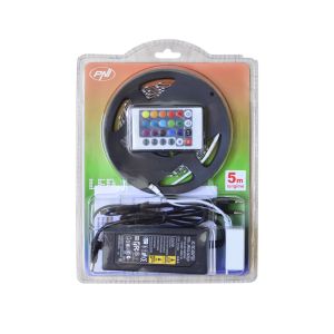 Banda LED PNI D-Light 60RGB flexibila de interior 60 leduri/m 12V 5m cu telecomanda