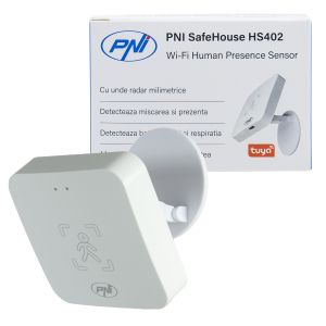 Senzor de prezenta PNI SafeHouse HS402 Wi-Fi, cu unde radar milimetrice, raza de 10 m, detecteaza miscarea si prezenta s