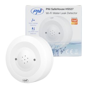 Detector senzor inundatie PNI SafeHouse HS527 cu Wi-Fi, cu alarmare sonora 80dB, difuzor incorporat, pentru inundatie si