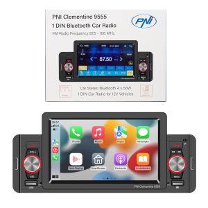 MP5 player auto PNI Clementine 9555 1DIN display 5 inch 4 x 50W, Bluetooth, radio FM, Carplay, functie RDS