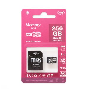 Card de memorie MicroSD PNI 256GB cu adaptor SD
