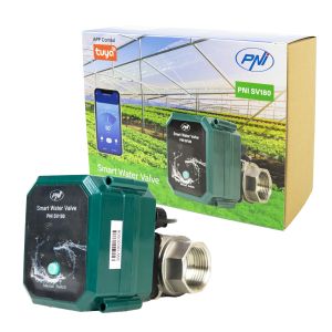 Valva inteligenta pentru apa PNI SV180 conectivitate Wi-Fi, IP65, DN25 1 tol, aplicatie Tuya, compatibil cu Amazon Alexa