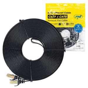 Cablu de retea plat CAT7 negru