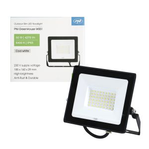 Reflector LED slim PNI GreenHouse WS51 50W, 6400K, 5000lm, 184.5*29*160mm