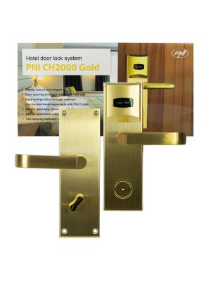 Yala control acces hotelier PNI CH2000R Gold cu cititor de card deschidere pe partea dreapta