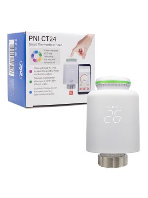 Cap termostatic inteligent PNI CT24 pentru calorifer, aplicatie de mobil Tuya Smart