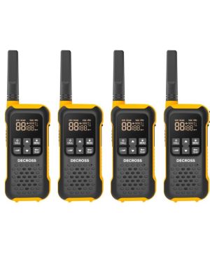 Statie radio portabila PMR PNI Decross DC93 Quad, 446MHz, 0.5W, 16CH, Waterproof IP67, set 4 bucati