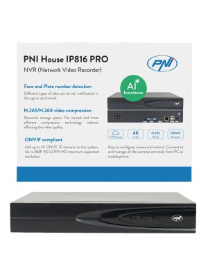 NVR PNI House IP816 PRO cu 16 canale IP 8MP 4K