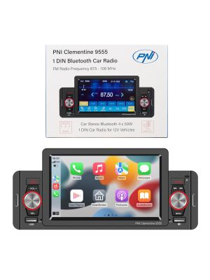 MP5 player auto PNI Clementine 9555 1DIN display 5 inch 4 x 50W, Bluetooth, radio FM, Carplay, functie RDS