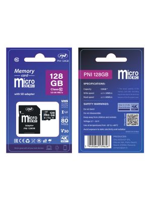 Card de memorie MicroSD PNI 128GB cu adaptor