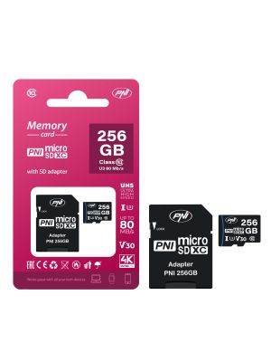 Card de memorie MicroSD PNI 256GB cu adaptor SD Clasa 10