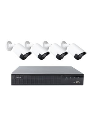 Kit supraveghere video PNI House IPMAX POE22S, NVR si 4 camere bullet cu 4MP