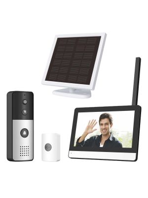 Interfon video inteligent fara fir PNI SafeHome PT770 WiFi, Full HD 1080P, unitate poarta cu panou solar, Tuya Smart, in