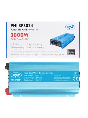 Invertor de tensiune PNI SP3024 alimentare 24V iesire 230V 3000W sinusoida pura