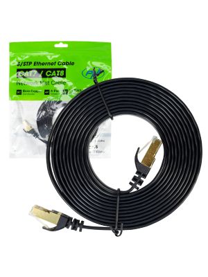 Cablu de retea plat CAT7 negru