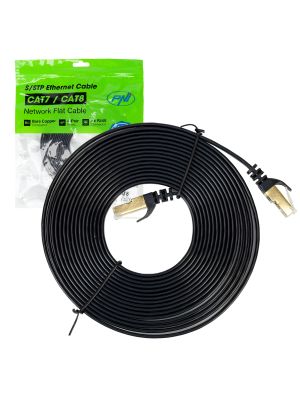 Cablu de retea plat CAT7 negru