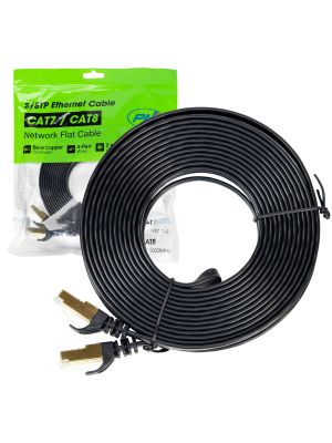 Cablu de retea plat CAT7 negru