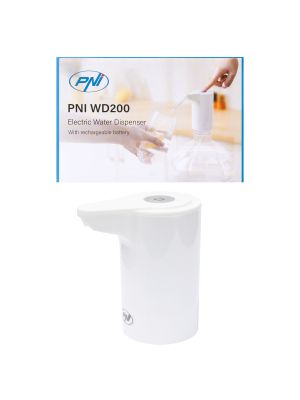 Pompa electrica pentru bidon de apa PNI WD200 incarcare prin USB-C, acumulator 800 mAh