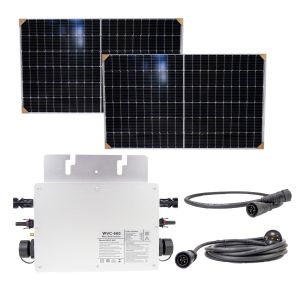 Aproape nou : Kit solar fotovoltaic PNI Green House M600 cu microinvertor si 2 panouri solare de 375W